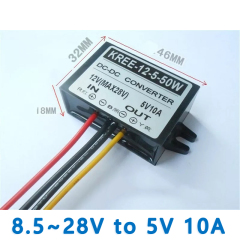 Input  DC 12V(8.5-28V)to Output  DC 5V 8A  10A DC-DC converter