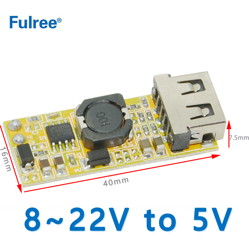 Input DC   12V（8-22V）    to  Output DC 5V 3A Max  15w    USB Mobile Phone Charging Charger Circuit PCB Board DC DC Step Down Buck Converter