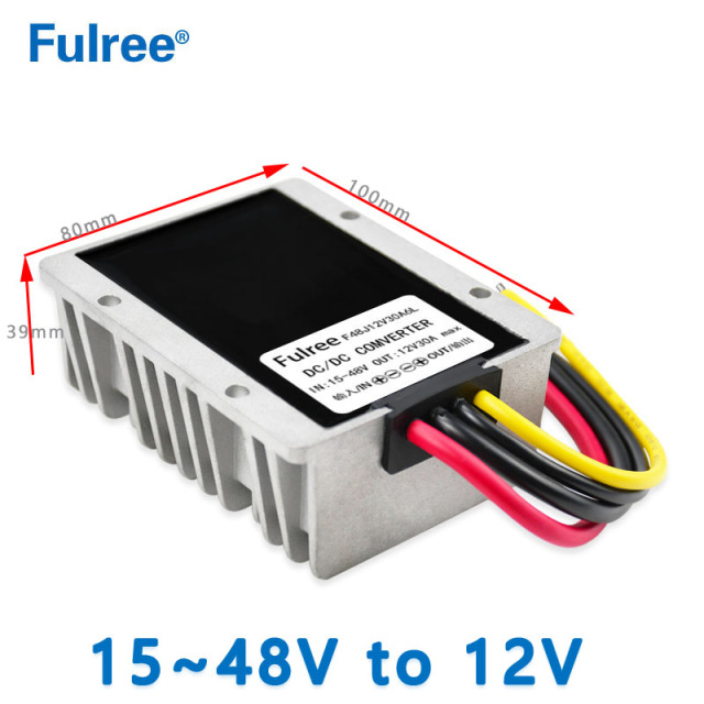 Truck Converter   Input DC  24V 36V( 15-48V) to   Output DC 12V 25A 300W 30A 360W DC DC Step Down Voltage Converter