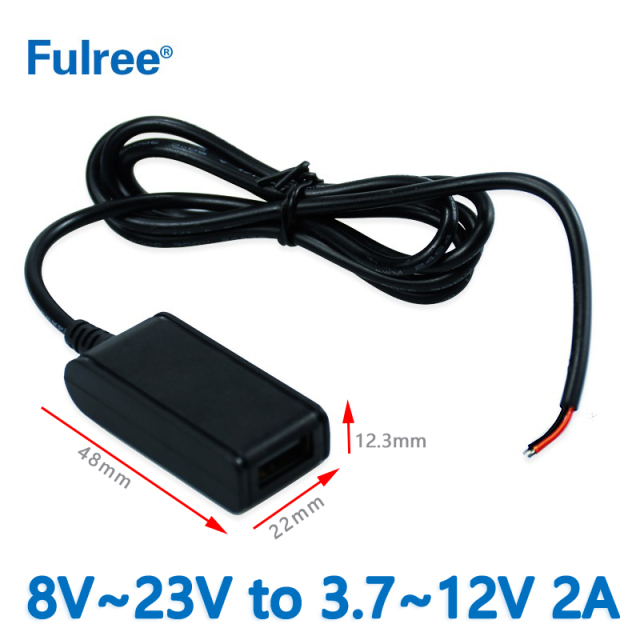 Quick Charge QC3.0 Car Phone Charger Input DC 12V (8V-23V) to   Output DC  5V 9V 12V (3.7-12V) Type A Female USB Output   DC-DC  Converter