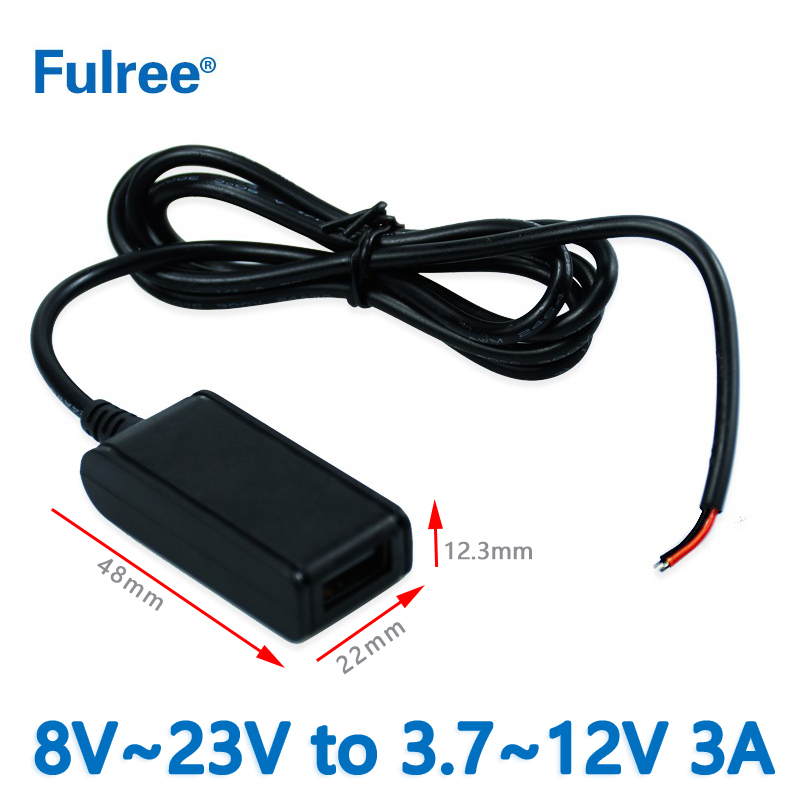 Quick Charge QC3.0 Car Phone Charger Input DC 12V (8V-23V) to   Output DC  5V 9V 12V (3.7-12V) Type A Female USB Output   DC-DC  Converter