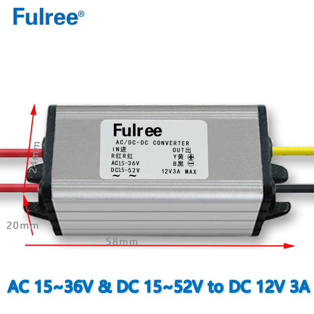  Input  AC 24V  36V DC 24V  36V  to    Output DC 3.3V    4.2V 5V  6V  7.5V 9V  12V  3A MAX  AC/DC to DC converter  Car Step Down Buck Power Supply