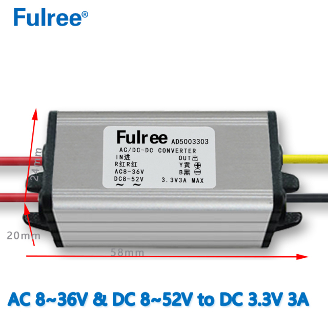  Input  AC 8-36V and DC 8-52V   to    Output DC 3.3V    4.2V 5V  6V  7.5V 9V  12V  3A MAX  AC/DC to DC converter  Car Step Down Buck Power Supply