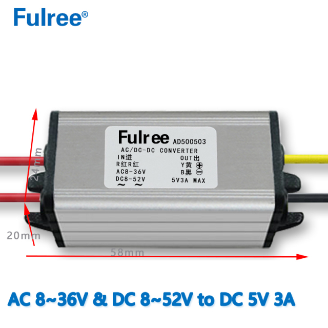  Input  AC 8-36V and DC 8-52V   to    Output DC 3.3V    4.2V 5V  6V  7.5V 9V  12V  3A MAX  AC/DC to DC converter  Car Step Down Buck Power Supply
