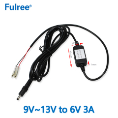 DLC Covert Camera  Input  DC 12V(9V-13V) to Output DC  6V  3A  Max  DC  to  DC  Power Converter CO2540 Automotive Car Step Down Buck Cable Line Wire Terminal Plug 6.3mm
