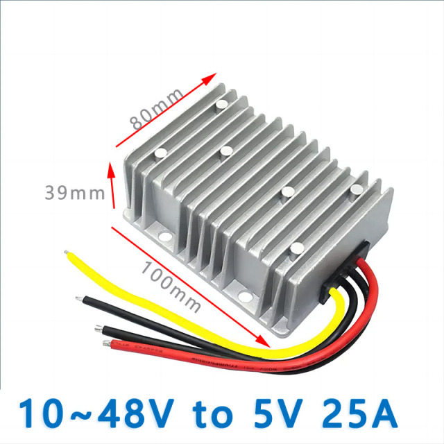 Input  DC  12V 24V 36V 48V 60V( 10-40V / 10-48V / 10-60V ) to  Output DC 5V 25A 30A DC DC Step Down Voltage Converter  LED Display Screen Power Supply