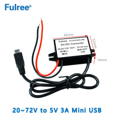 USB Socket   INput DC 24V 36V 48V 60V (20-72V)Step Down to  Output DC 5V  3A MAX Car Phone Charger Forklift Electronic Scooter Bicycle for Bulb GPS