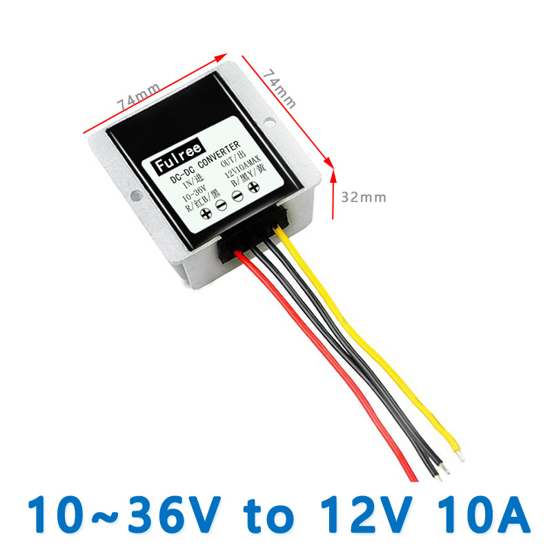 Input DC12V/24V(10-36V) to Output DC  12V 5A  10A MAX  DC-DC Step-up Step-down Voltage Regulator