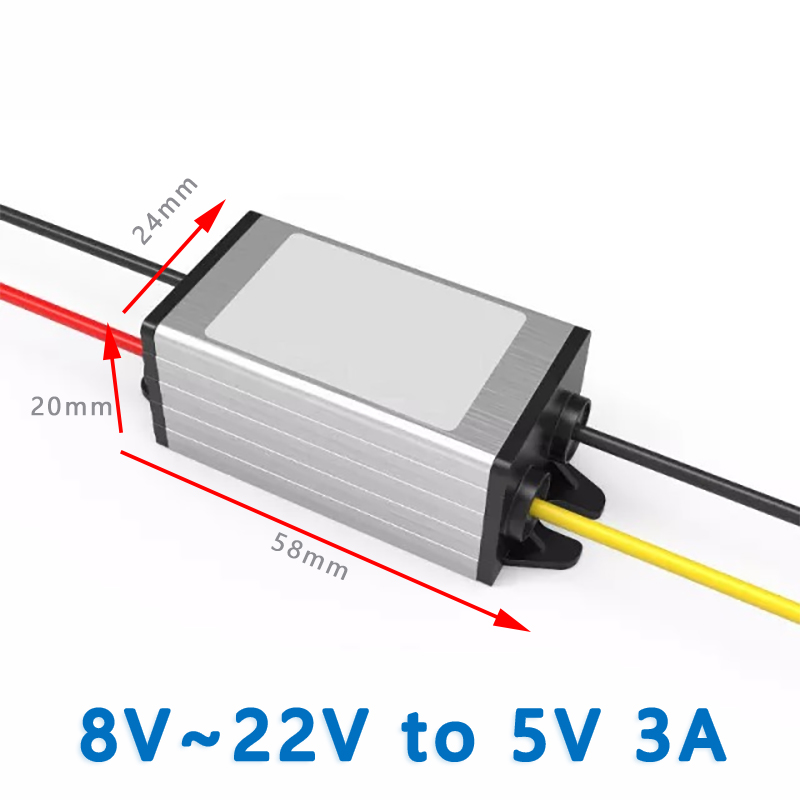 Input  DC 12V（8-22V） to Output DC  3.3V 3.7V  4.2V  5V 6V  7.5V 9V （3-15V ）3A Max   DC-DC Buck Converter Voltage Regulator Module
