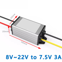 Input  DC 12V（8-22V） to Output DC  3.3V 3.7V  4.2V  5V 6V  7.5V 9V （3-15V ）3A Max   DC-DC Buck Converter Voltage Regulator Module