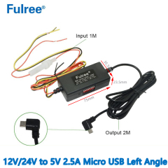 Mini Micro USB Input DC 12V/24V to   Output DC 5V 2.5A  DC to DC converter for Car Dashcam Camera 24 Hours Parking Monitoring