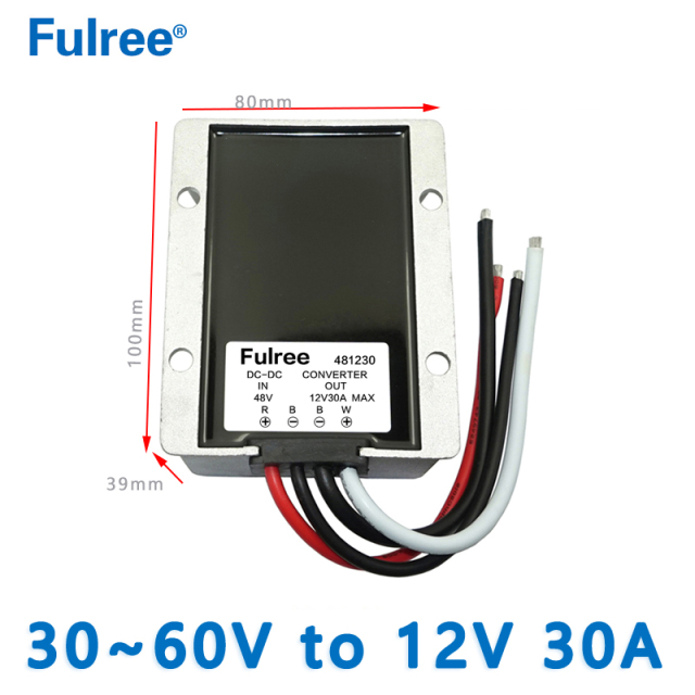 DC DC Step Down Converter  Input  DC 36V 48V( 30-60V ) to   Output DC 12V 18A  30A  Max Voltage Reducer Buck Volt Electric Motorcycle Scooter Parts 