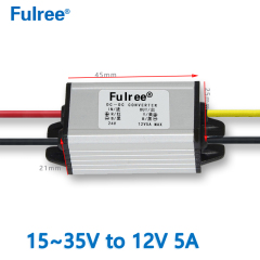 Best Price   Input DC  24V  （15-35V） to  Output DC 12V 5A  Max  DC to  DC Step Down Car Voltage Converter   Buck Volt Regulator