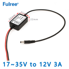 24V to 12V DC 3A 5A Step Down Power Converter Output DC 5.5 X 2.1mm Jack Adapter Connector Plug CCTV Camera