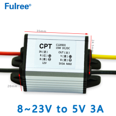 IP68 Waterproof    Input  DC  12V(8-23V) to   Output DC  5V  3A Max   dc to dc converter Step Down Voltage Regulator Module
