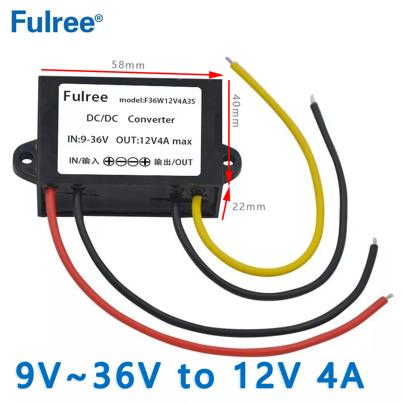 Input  DC  9V-36V to Output DC  12V 1A 2A 3A  4A 5A  6A 8A 10A   15A  20A  25A   DC  to DC Converter
