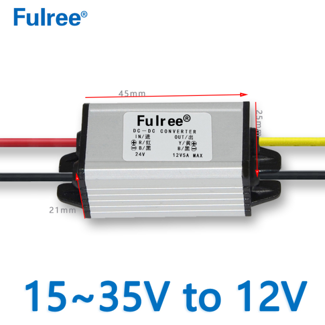 Best Price   Input DC  24V  （15-35V） to  Output DC 12V 5A  Max  DC to  DC Step Down Car Voltage Converter   Buck Volt Regulator