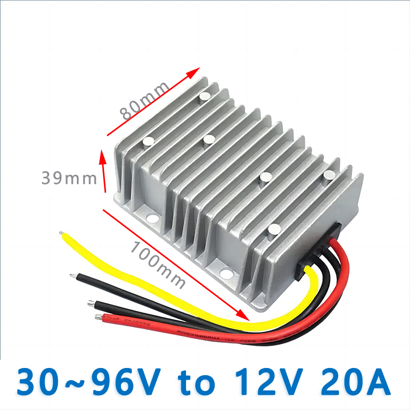 Input DC  72V 80V(30~96V) /100V(40~120V) to  Output DC 12V  5A 8A10A15A  20A  aluminum shell  DC  TO  DC  Converter