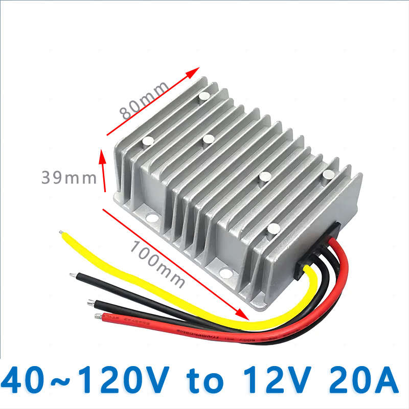 Input DC  72V 80V(30~96V) /100V(40~120V) to  Output DC 12V  5A 8A10A15A  20A  aluminum shell  DC  TO  DC  Converter