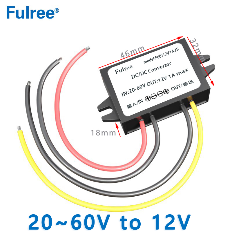 Input  DC  24V 36V  48V  （20V~60V）to Output DC 12V  1A 2A 3A  5A   6A  8A 10A 15A  20A  25A  30A  DC  to DC Converter