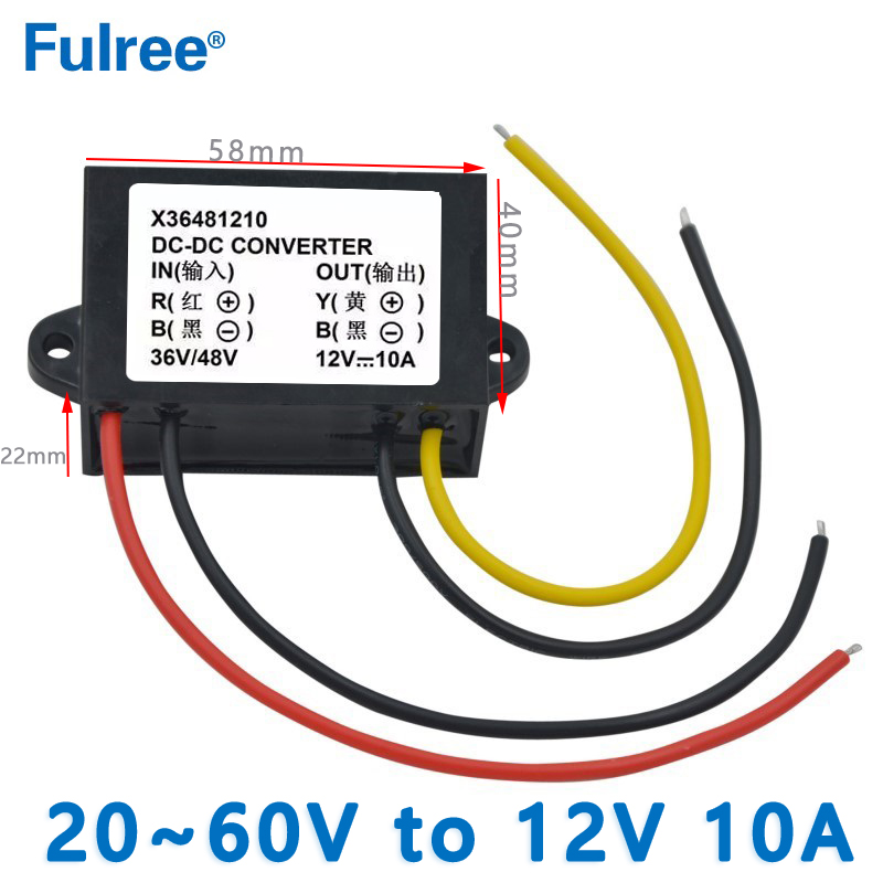 Input   DC 36V/48V(20-60V) to Output DC  12V 3A 5A 8A 10A    36W-120W on-board step-down DC to DC  converter 