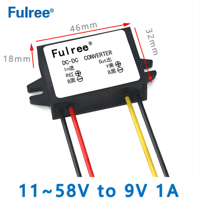 Fulree  Input  DC 12V 24V 36V 48V( 11V~58V) to Output  DC 9V  1A 2A 3A  DC-DC converter