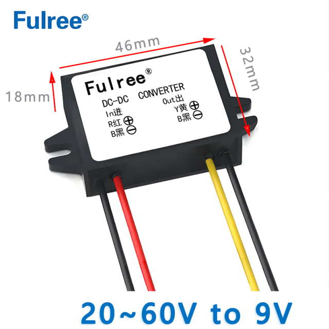 Fulree  Input  DC  36V  48V(20V~60V）to Output DC  9V  5A  10A 15A  20A  25A  30A  step-down DC to DC  converter