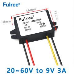 Fulree  Input  DC  24V 36V 48V(20V~60V）to Output DC  9V  3A 5A  10A 15A  20A  25A  30A  step-down DC to DC  converter