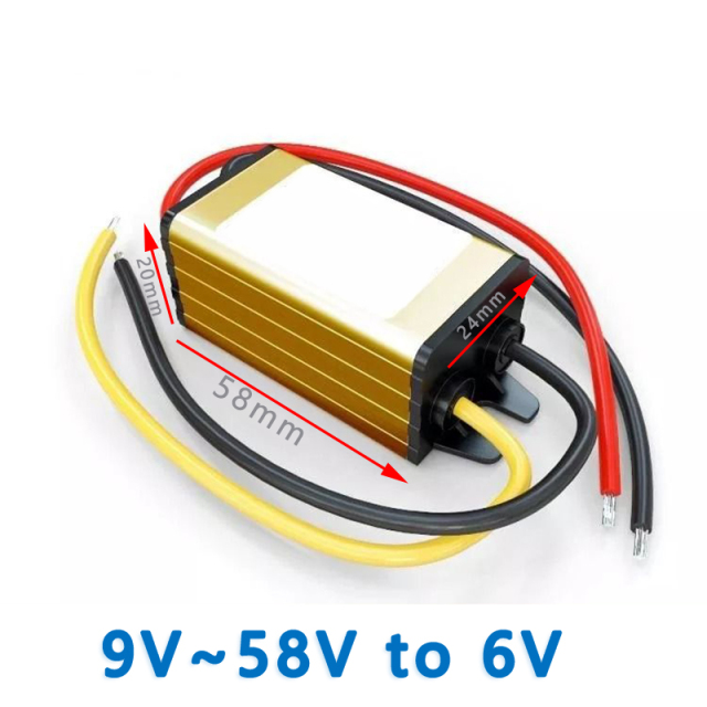  Input  DC 12V 24V 36V 48V(9V~58V) to Output  DC 6V  1A 2A 3A   Aluminum shell  DC-DC converter