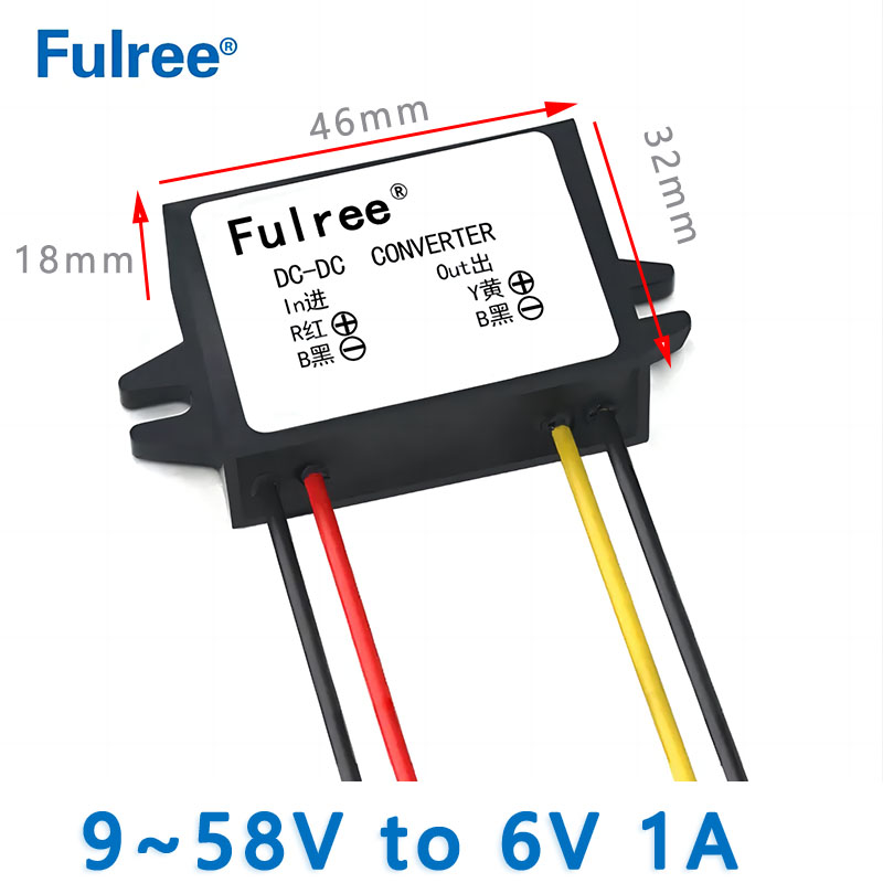 Input  DC 12V 24V 36V 48V( 9V~58V) to Output  DC 6V  1A 2A 3A  DC-DC converter