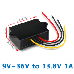 Input  DC  9V-36V to Output DC  13.8V 1A 2A 3A  4A 5A  6A 8A 10A   15A  20A  25A   DC  to DC Converter