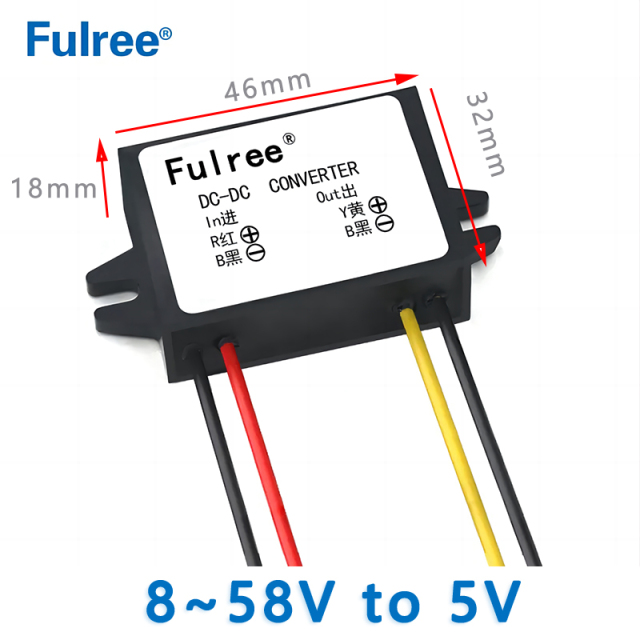 Input  DC 12V 24V 36V 48V( 8V~58V) to Output  DC 5V  1A 2A 3A  DC-DC converter