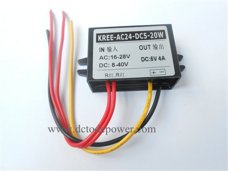AC-DC converter AC24V(16-28V)/DC (8-40V)to DC 5V 4A 20W