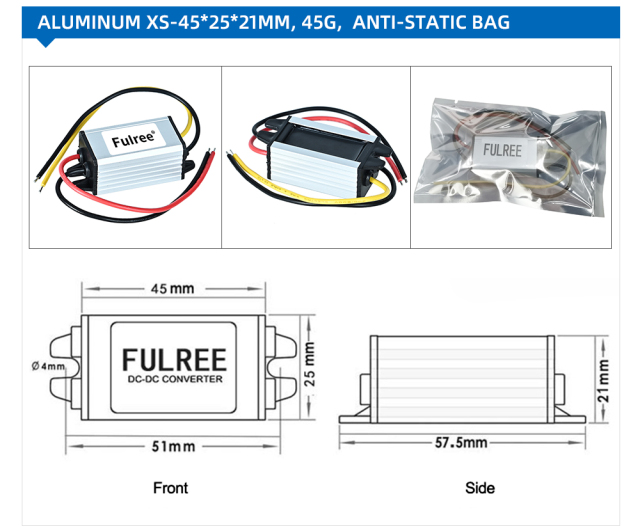 Input  DC 12V 24V( 8-35V) to Output DC  5V 3A 5A Max  15W  25W DC DC Step Down Converter Car Boat Bus Buck Voltage Regulator