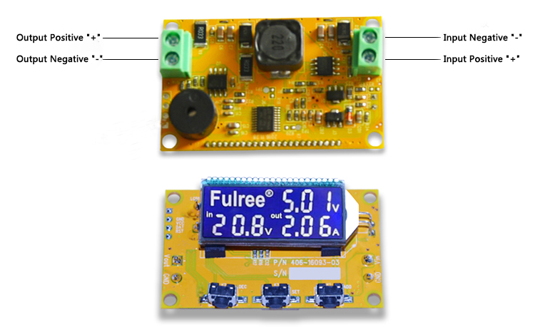 3A Adjustable Power Supply DC DC Buck Converter Step Down Module 8-40V to 3.3-38V with Dual Current/Voltage LED Display