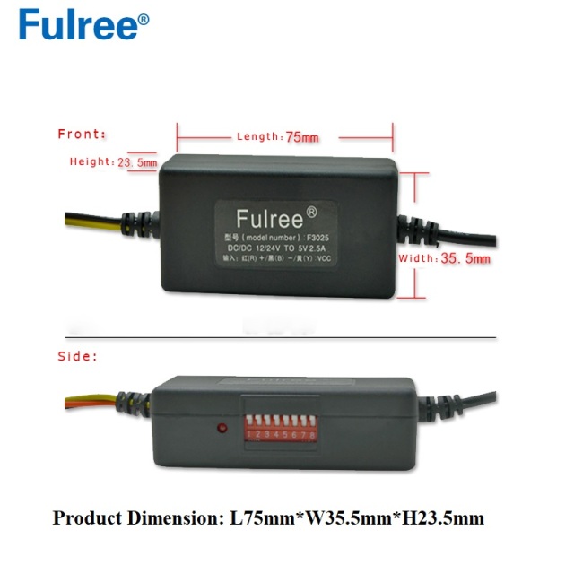 Mini Micro USB 12V 24V to 5V 2.5A Car DVR Intelligent Buck Line Hard Wire Kit for Car Dashcam Camera 24 Hours Parking Monitoring