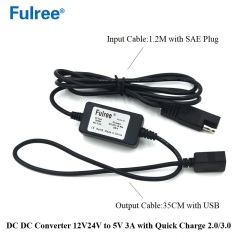 SAE Connector to USB Adapter Quick Disconnect Motorcycle Car Quick Charge 3.0 Cable Kit for Mobile Phone Tablet GPS
