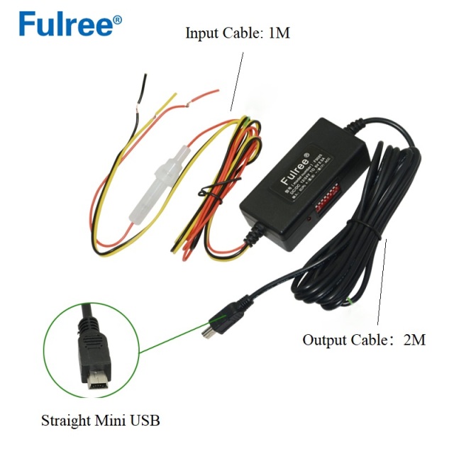 Mini Micro USB Input DC 12V/24V to   Output DC 5V 2.5A  DC to DC converter for Car Dashcam Camera 24 Hours Parking Monitoring