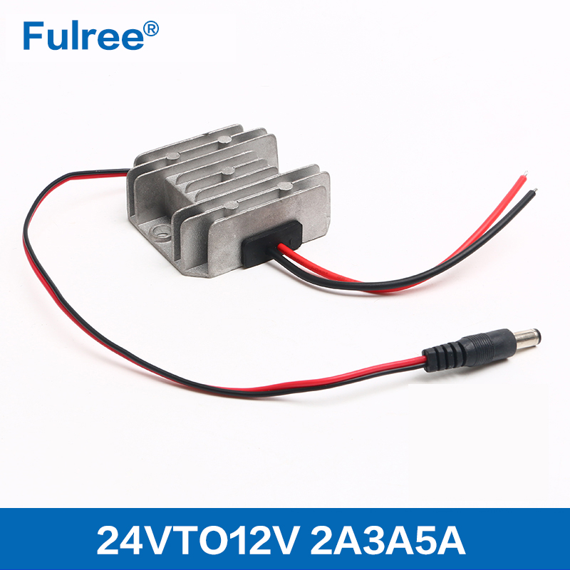 DC DC Step Down Power Converter 24V to 12V 3A 5A Output DC Jack 5.5*2.1mm Plug Car CCTV DVR Camera Monitoring Power Supply