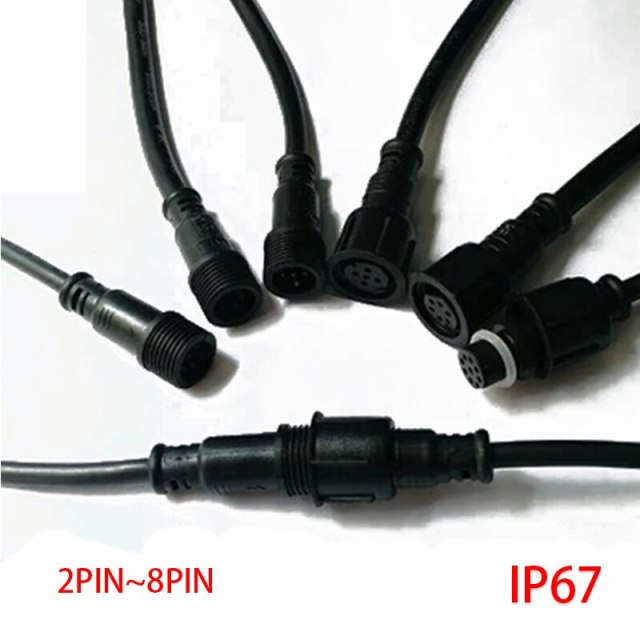 IP68 Cable Connector 2/3/4/5/6/7/8 Pin Dustproof Plug Outdoor Butt Male And Female Head Lamp Wire Extension Cord