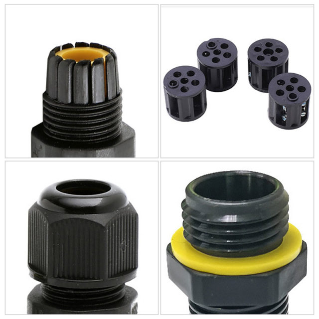 IP68 Cable Connector 450V 24A 4-14mm 2 3 4 Pin Waterproof Electrical Terminals Connectors Outdoor Sealed Wire Junction Box
