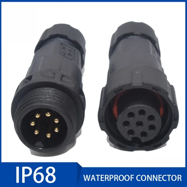 M16 Waterproof Connector 3.5-7.5mm IP68 Waterproof Aviation Plug  Socket 2 3 4 5 6 7 8 9 10 Pin Connector for Outdoor Led Light