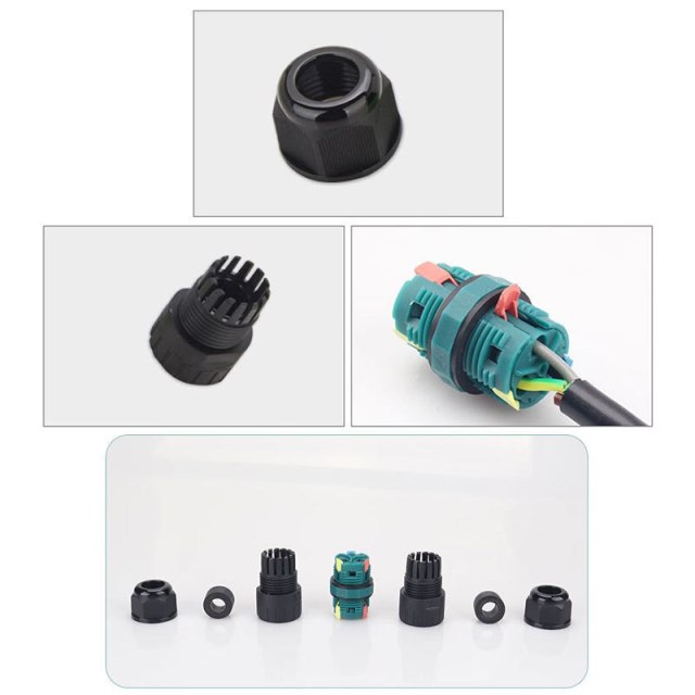 IP68 Waterproof Connector M20 M25 5-12mm 450V 24A Outdoor Cable Connectors Push-type Screw-free Quick Connect Wire Junction Box