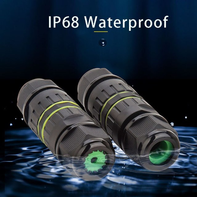 1pc M16 IP68 Waterproof Connector 3pin 2pin 3.5-10.2mm AC DC 450V 15A Electrical Cable Connectors Sealed Retardant Junction Box