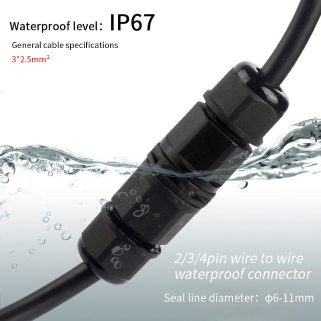 400V IP68 Waterproof Connector 25A 6-11mm Electrical Screw Type Power Cable Conector Junction Box for Outdoor LED Light