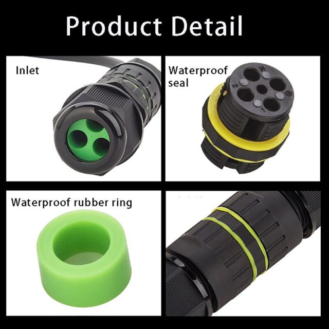 1pc M16 IP68 Waterproof Connector 3pin 2pin 3.5-10.2mm AC DC 450V 15A Electrical Cable Connectors Sealed Retardant Junction Box