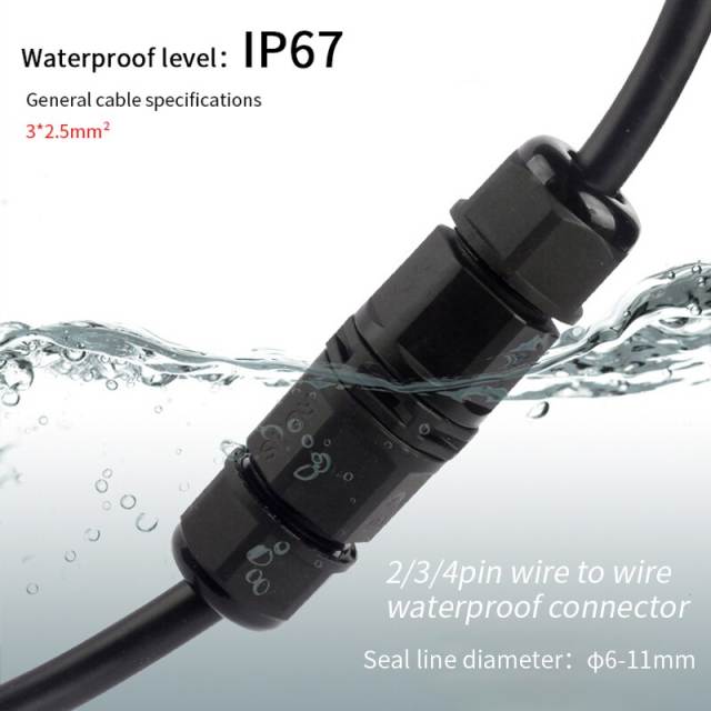 IP68 Waterproof Connector L20 2 Pin 3 Pin Electrical 6-11mm Cable Terminal Adapter Wire Connector Screw  Pin LED Light Connector