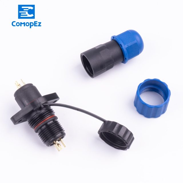 Waterproof 4 pin Connector SP13 Type IP68 Cable Connector Plug & Socket Male And Female 1234567 Pin SD13 13mm Straight Flange