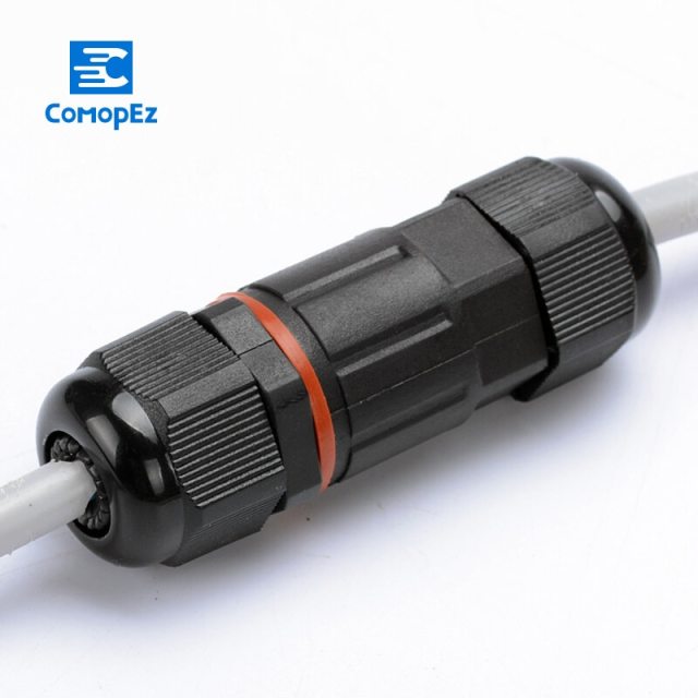 1pcs Black LED Cable Connector Waterproof IP68 250V&16a 6-12mm Electrical Wire Sealed Retardant 3 pin Wire Conector for LED