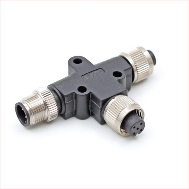 M12 Three-way Waterproof Connector IP68 Metal Y Type T Type  3pin / 4pin / 5pin / 8pin Male Female Conversion Plug